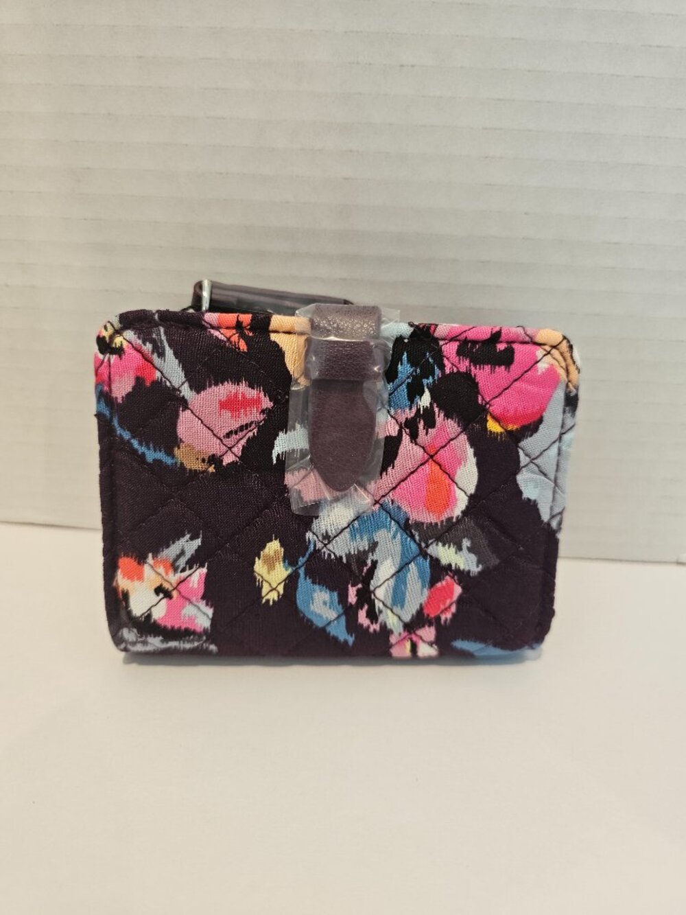 NWT Vera Bradley Iconic RFID Small Wallet Indiana Rose Floral Pink Burgundy Red